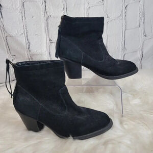 Steve Madden Rannit Suede Leather Black Ankle Boots Booties Womens‎ 8.5 Bohemian